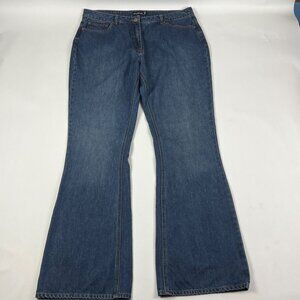 Long Tall Sally Flare Boho Womens Jeans Size 14 Blue Dark Wash